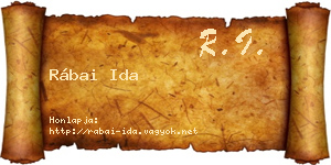 Rábai Ida névjegykártya